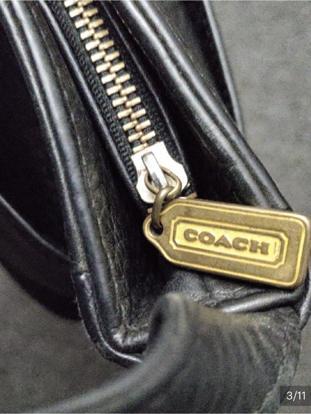 Vintage Coach Sonoma Black Pebbled Leather Shoulder/Crossbody Bag #4924 - Picture 3 of 6